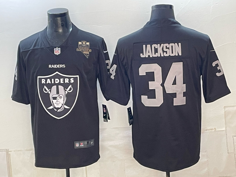 Men 2026 Oakland Raiders #34 Jackson black Nike Limited NFL Jersey 101201